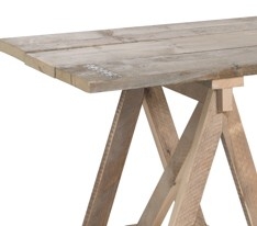 Steigerhouten tafel op schragen 3 planken